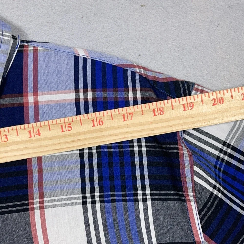 Levis Plaid Button Down Shirt Teen XL Regular Fit Blue White Red‎ Casual Western